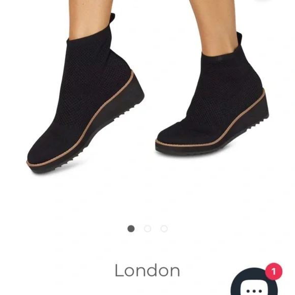 Eileen Fisher London knit wedge bootie in Graphite size 8 - NIB - Picture 7 of 10